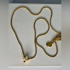 Christian Dior Gold Tone Pearl Necklace | Vintage | Project Piece